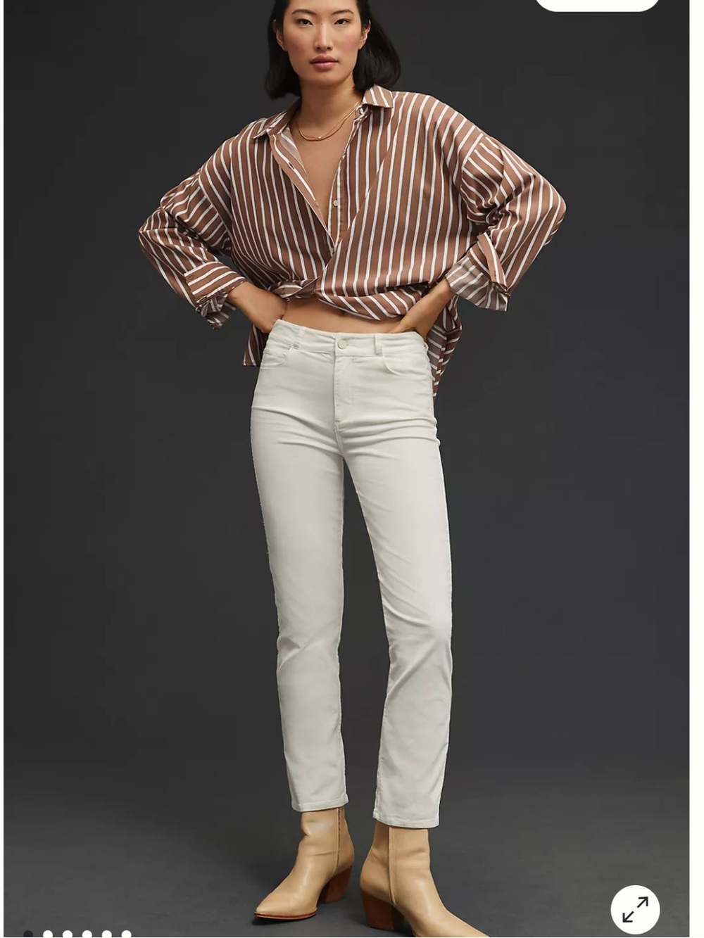 Paige Cindy Mid-Rise Slim Straight Corduroy Jeans
